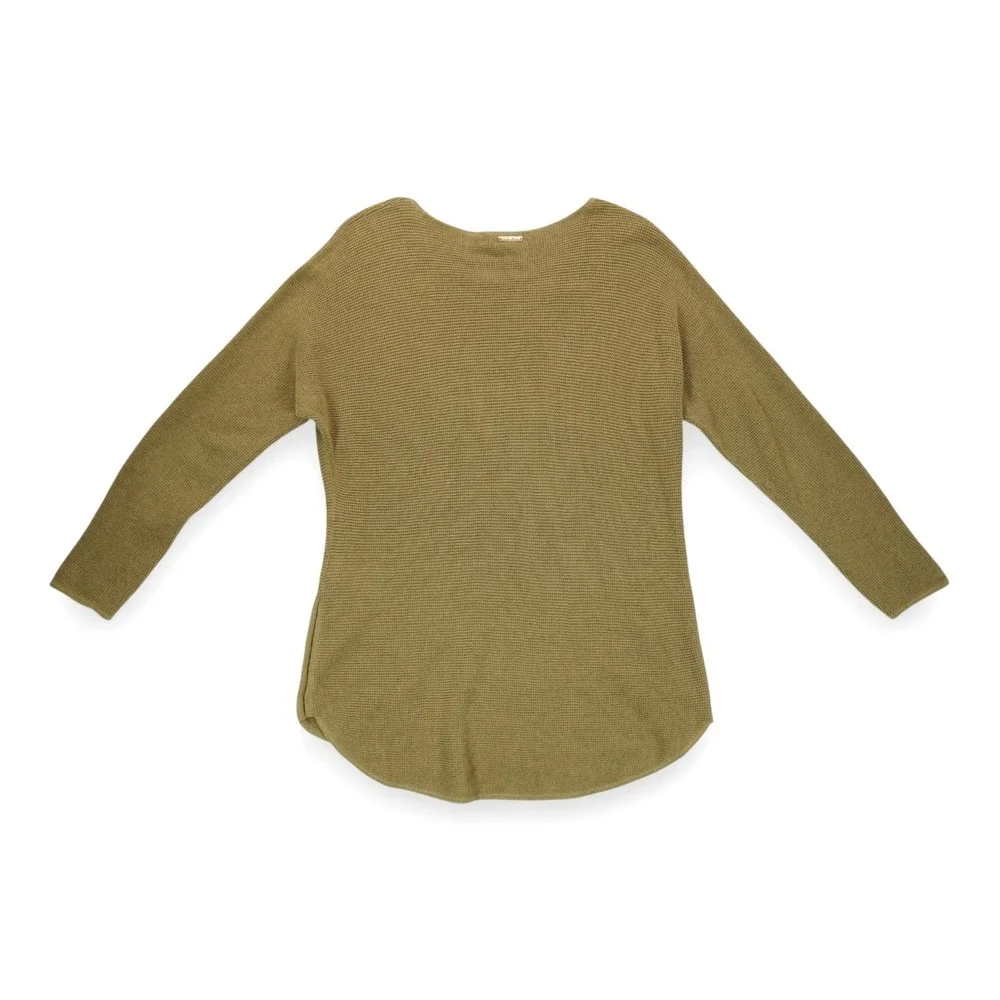 Michael Kors Waffle Pullover Sweater Small Side Gold Buttons Long Sleeve‎